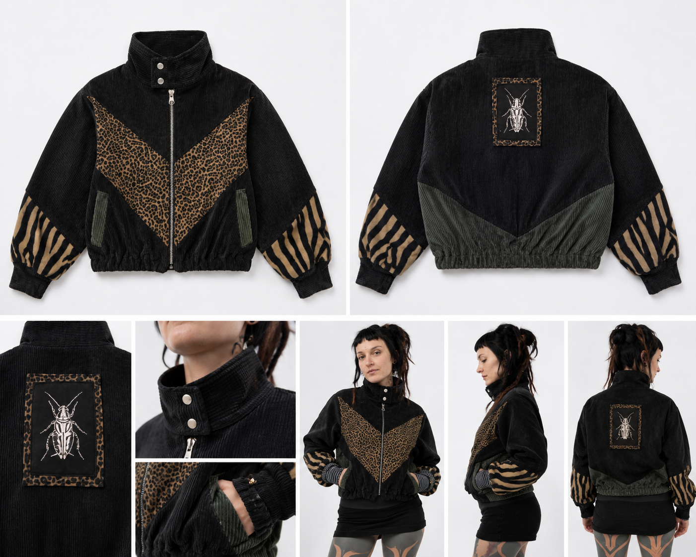 Sommer Leo Cord Jacke * black* choose your patch