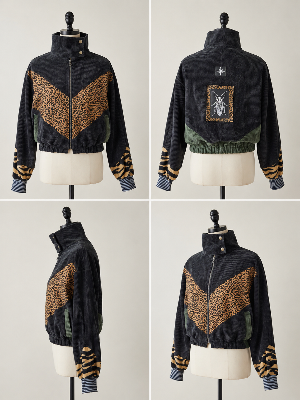 Sommer Leo Cord Jacke * black* choose your patch