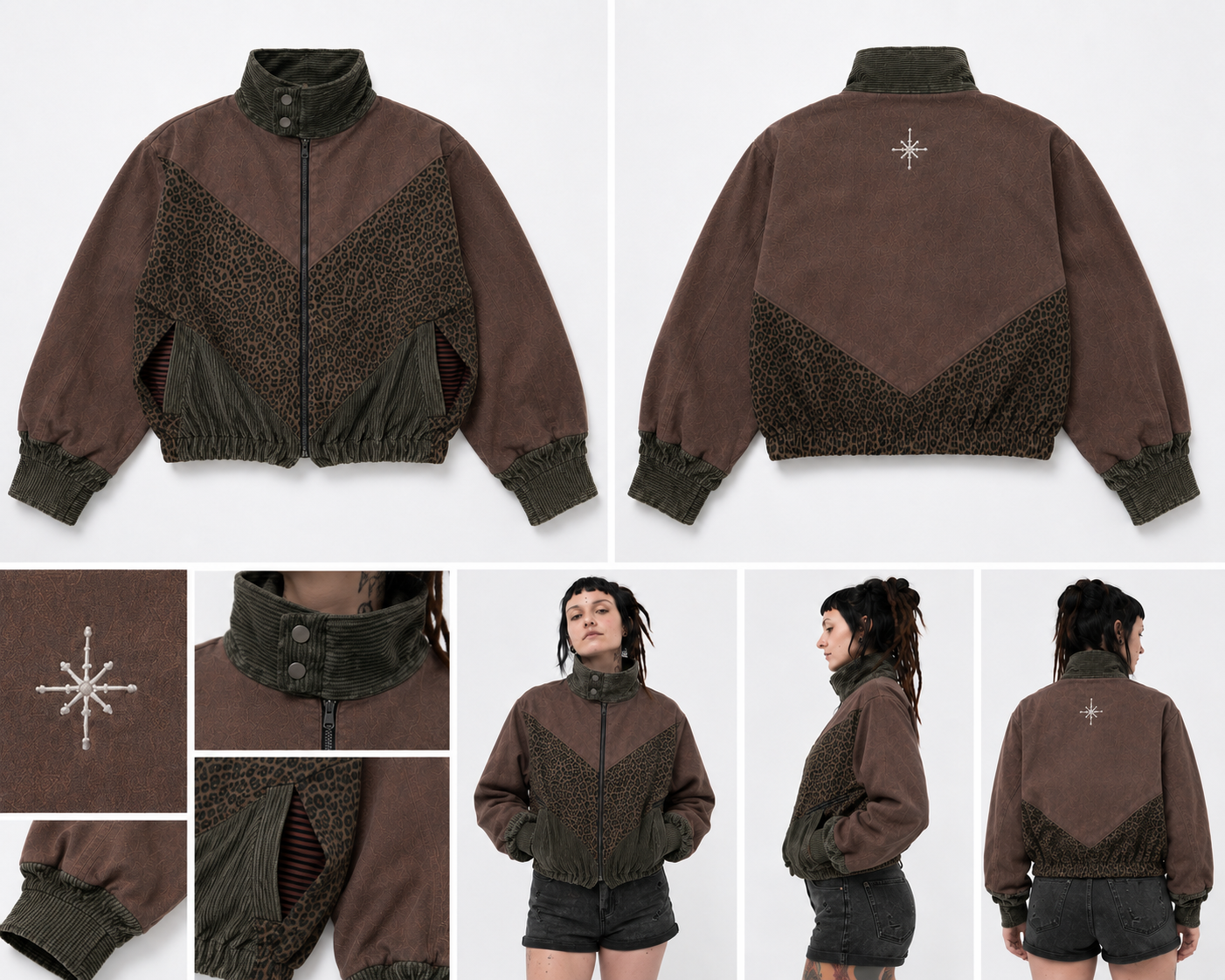 Cord Sommer Jacke Brown Leo | Sommer Bomberjacke