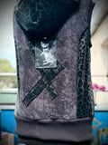 Cross Cord Weste black Leo - Chose your Patch