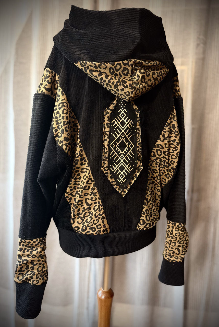 Cordjacke Schwarz Leo