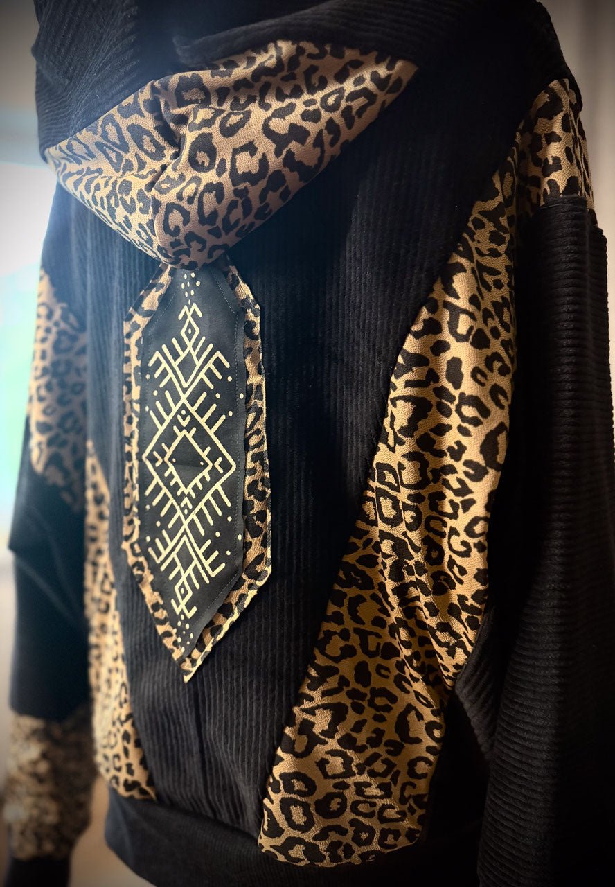 Cordjacke Schwarz Leo