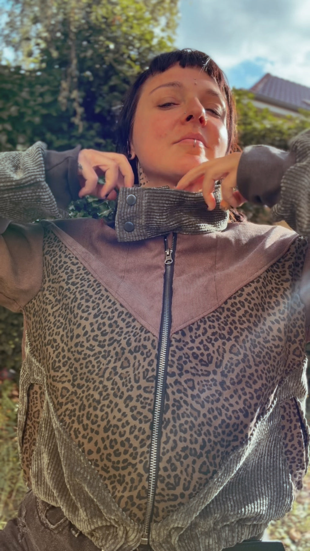 Cord Sommer Jacke Brown Leo | Sommer Bomberjacke