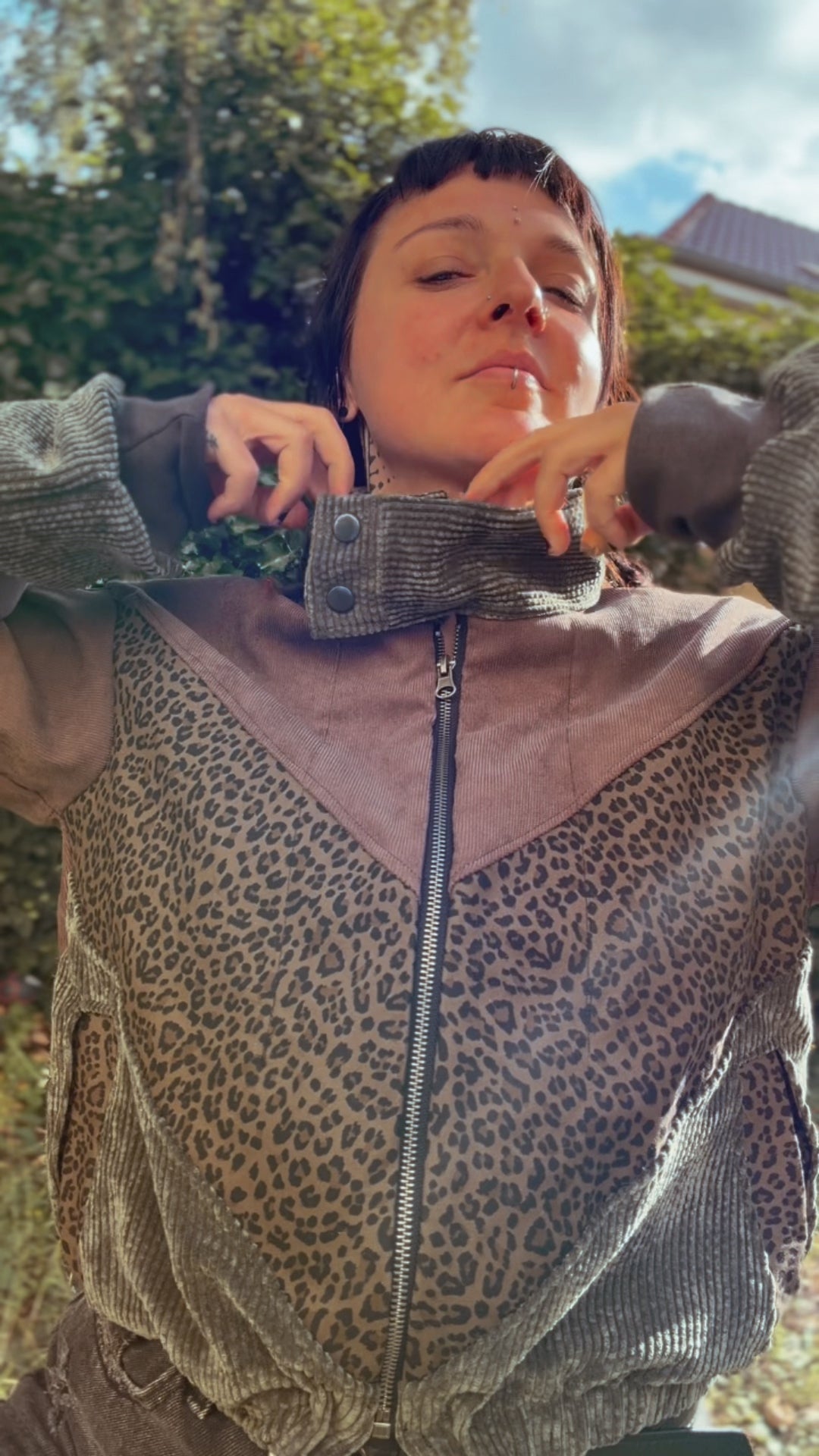 Cord Sommer Jacke Brown Leo | Sommer Bomberjacke